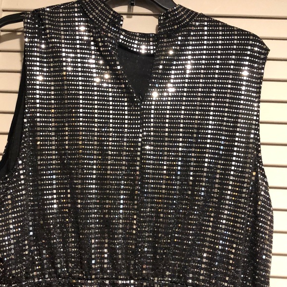 **sold**NWT rent the runway Black and silver sequin dress - Picture 2 of 3